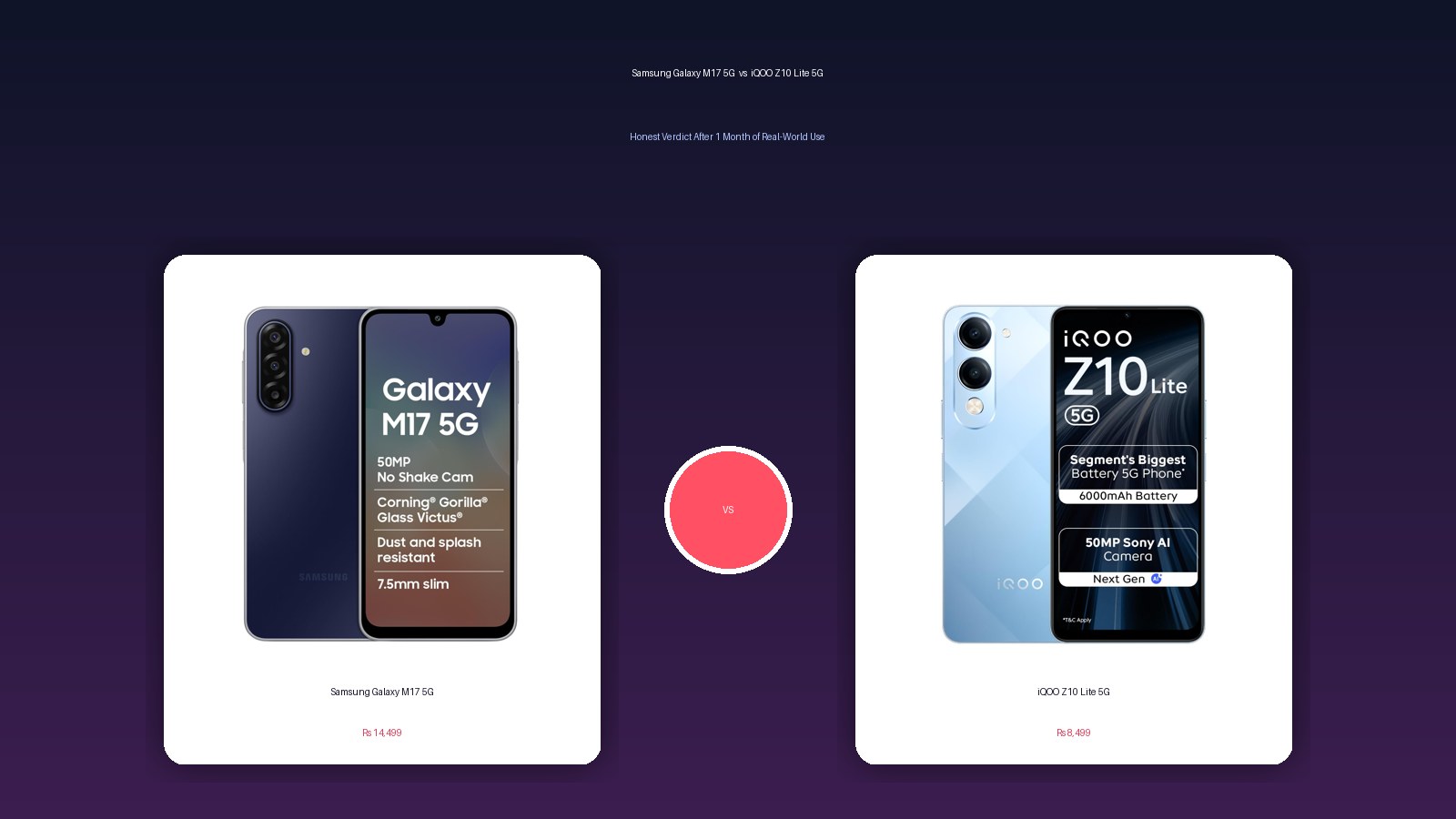 Samsung Galaxy M17 5G vs iQOO Z10 Lite 5G: I Used Both for a Month — Honest Verdict (2026)