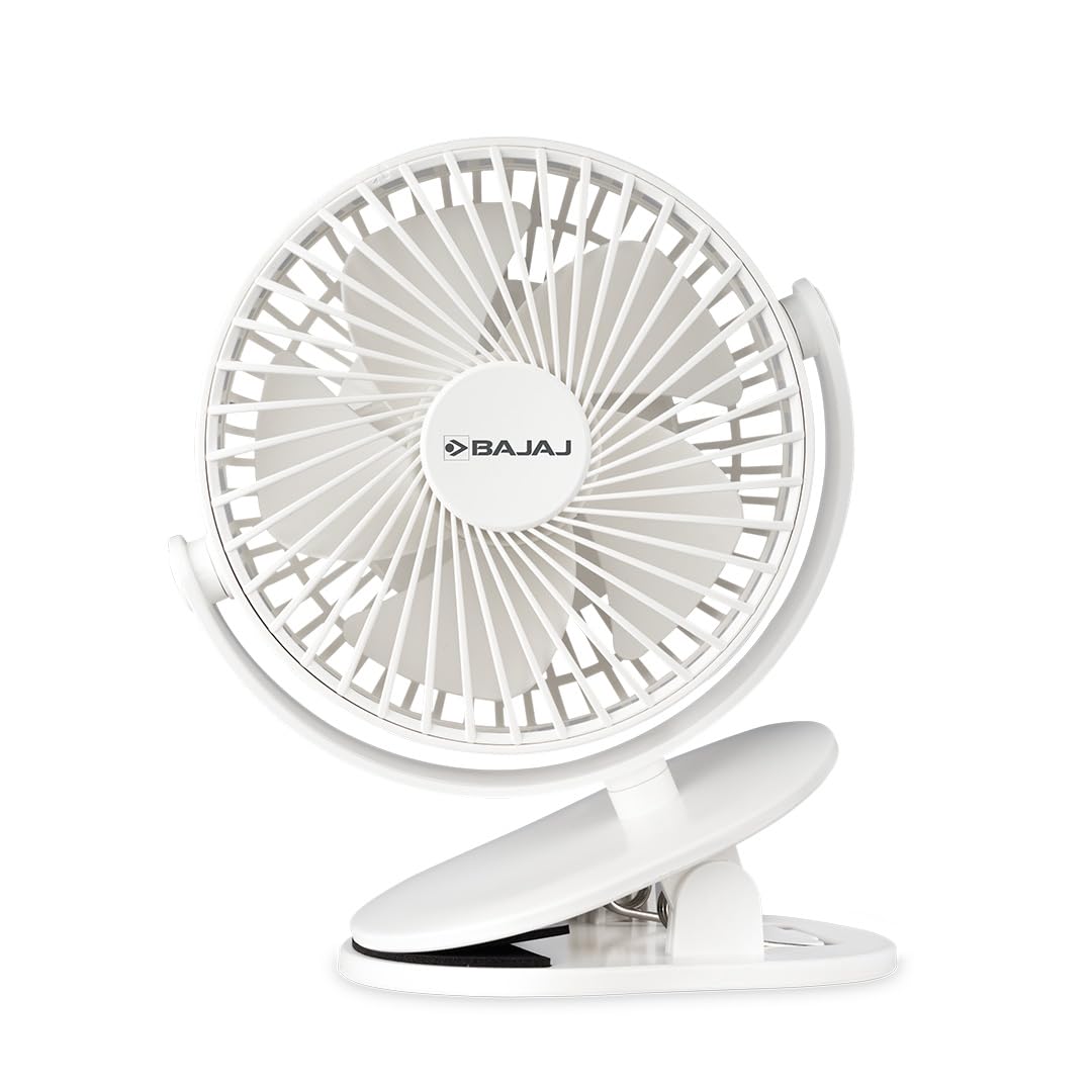 Bajaj Pygmy Mini Fan with Multi-Clip & USB Charging
