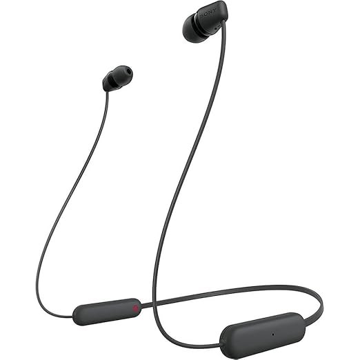 Sony WI-C100 Wireless Headphones with Customizable Equalizer for Deep Bass